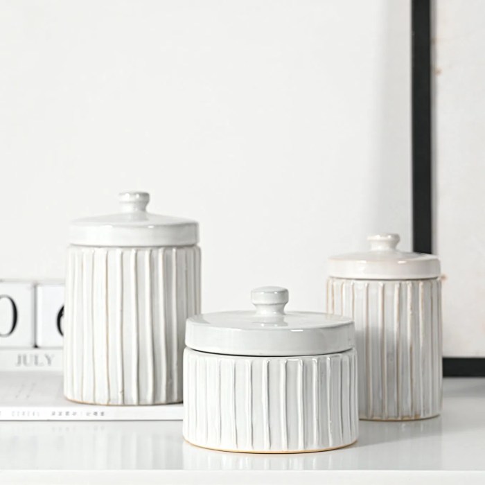 Japan Style Large Porcelain Canister Dry Food Coffee Tea Ceramic Jars with Lids - Gift and ...